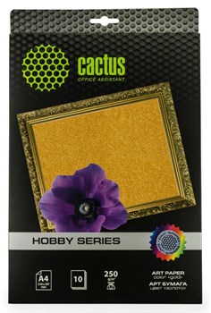 Фотобумага Cactus CS-DA425010G A4, 250г/м2, 10л, золото для струйной печати - фото 10350