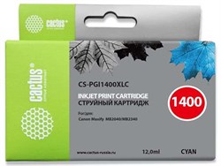 Струйный картридж Cactus CS-PGI1400XLC (PGI-1400XL C) голубой для Canon MAXIFY MB2040, MB2140, MB2340, MB2740 (12 мл) - фото 11924