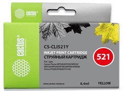 Струйный картридж Cactus CS-CLI521Y (CLI-521Y) желтый для Canon Pixma iP3600, iP4600, iP4600x, iP4700, MP310, MP310x, MP540, MP540X, MP550, MP560, MP620, MP620b, MP630, MP640, MP660, MP980, MP990, MX860, MX870 (8,4 мл) - фото 13235