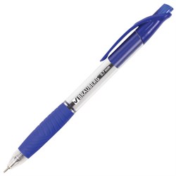 Ручка шариковая масляная автоматическая с грипом Brauberg "Metropolis", синяя, линия письма 0,35 мм - фото 13260