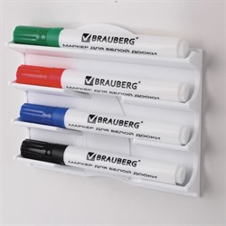 Держатель Brauberg "Standard" магнитный 4 маркеров для доски (130х152 мм) - фото 13312