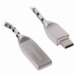 Кабель USB 2.0-Type-C, 1 м, Sonnen Premium, медь, передача данных и быстрая зарядка - фото 13772