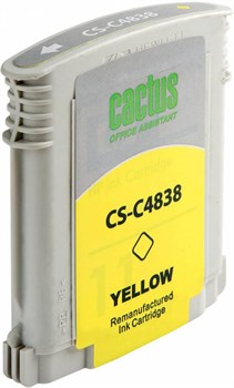 Струйный картридж Cactus CS-C4838 (HP 11) желтый для HP Business Inkjet 1000, 1100, 1200, 2200, 2250, 2800; Color Inkjet 1700, 2600, Color Printer 1700, 2600, DesignJet 10, 20, 50, 70, 100, 110, 120; OfficeJet 9110, 9120, 9130, k850 (29 мл) - фото 14566