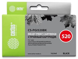 Струйный картридж Cactus CS-PGI520BK (PGI-520Bk) черный для Canon Pixma iP3600, iP4600, iP4600x, iP4700, MP540, MP540x, MP550, MP560, MP620, MP620B, MP630, MP640, MP660, MP980, MP990, MX860, MX870 (16 мл) - фото 14789