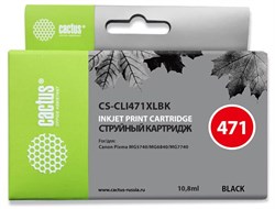 Струйный картридж Cactus CS-CLI471XLBK (CLI-471XLBk) фото черный для Canon Pixma MG5740, MG6840, MG7740, TS5040, TS6040, TS8040, TS9040 (10,8 мл) - фото 14821