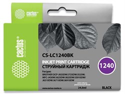 Струйный картридж Cactus CS-LC1240BK (LC1240BK) черный для принтеров Brother DCP-J525w, J725dw, J925dw, MFC-J430w, J625dw, J825dw, J5910dw, J6510dw, J6710dw, J6910dw (24 мл) - фото 14842