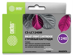 Струйный картридж Cactus CS-LC1240M (LC1240M) пурпурный для принтеров Brother DCP-J525w, J725dw, J925dw, MFC-J430w, J625dw, J825dw, J5910dw, J6510dw, J6710dw, J6910dw (12 мл) - фото 14844