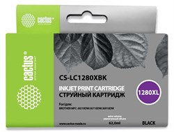 Струйный картридж Cactus CS-LC1280XBK (LC1280XL-BK) черный увеличенной емкости для принтеров Brother MFC J5910dw, MFC J6510, MFC J6510dw, MFC J6710, MFC J6710d, MFC J6710dw, MFC J6910, MFC J6910dw (62 мл) - фото 14846