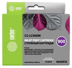 Струйный картридж Cactus CS-LC900M (LC900M) пурпурный для принтеров Brother DCP-110c, 115c, 117c, 120c, 310cn, 315cn, 340cw, MFC-210c, 215c, 3240c, 3340cn, 410cn, 425cn, 5440cn, 5840cn, 620cn, 640cw (16,6 мл) - фото 14852