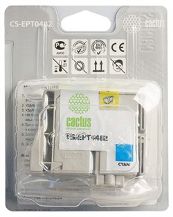 Струйный картридж Cactus CS-EPT0482 (T0482) голубой для принтеров Epson PM A870, D770; Epson Stylus Photo R200, R210, R220, R300, R310, R320, R330, R340, R350, RX300, RX320, RX500, RX510, RX600, RX620, RX630, RX640 (14,4 мл) - фото 14875