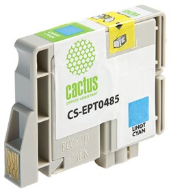 Струйный картридж Cactus CS-EPT0485 (T0485) светло-голубой для принтеров Epson PM A870, D770; Epson Stylus Photo R200, R210, R220, R300, R310, R320, R340, R350, RX300, RX320, RX500, RX510, RX600, RX620, RX630, RX640 (14,4 мл) - фото 14879