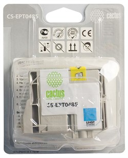 Струйный картридж Cactus CS-EPT0485 (T0485) светло-голубой для принтеров Epson PM A870, D770; Epson Stylus Photo R200, R210, R220, R300, R310, R320, R340, R350, RX300, RX320, RX500, RX510, RX600, RX620, RX630, RX640 (14,4 мл) - фото 14880