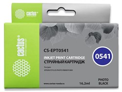 Струйный картридж Cactus CS-EPT0541 (T0541) черный глянцевый для принтеров Epson Stylus Photo R800, R1800 (16,2 мл) - фото 14887