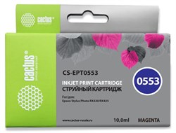 Струйный картридж Cactus CS-EPT0553 (T0553) пурпурный для принтеров Epson Stylus Photo R240, R245, RX420, RX425, RX430, RX520 (10 мл) - фото 14944
