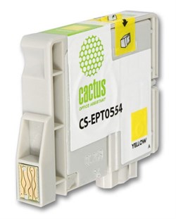 Струйный картридж Cactus CS-EPT0554 (T0554) желтый для принтеров Epson Stylus Photo R240, R245, RX420, RX425, RX430, RX520 (10 мл) - фото 14947