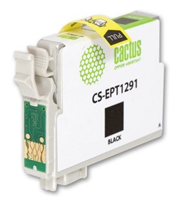 Струйный картридж Cactus CS-EPT1291 (T1291) черный для принтеров Epson Stylus SX230, SX420w, SX430w, SX440w, SX525wd, SX535wd, Stylus Office B42wd, BX305f, BX320fw, BX625fwd, BX635fwd, WF 3520dwf, WF 7015 (15 мл) - фото 14978