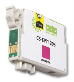 Струйный картридж Cactus CS-EPT1293 (T1293) пурпурный для принтеров Epson Stylus SX230, SX420w, SX430w, SX440w, SX525wd, SX535wd, Stylus Office B42wd, BX305f, BX320fw, BX625fwd, BX635fwd, WF 3520dwf, WF 7015 (10 мл) - фото 14982