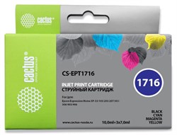 Струйный картридж Cactus CS-EPT1716 (17XL) набор для принтеров Epson Expression Home XP-33, XP-103, XP-203, XP-207, XP-303, XP-306, XP-313, XP-323, XP-403, XP-406, XP-413, XP-423 (10 мл + 3 x 7 мл) - фото 15004