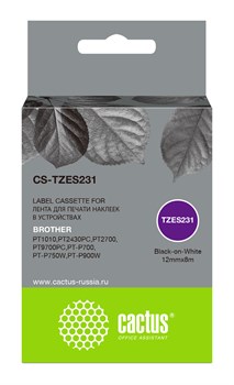 Картридж ленточный Cactus CS-TZES231 черный для Brother 1010, 1280, 1280VP, 2700VP - фото 15621