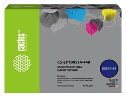 Чернила Cactus CS-EPT00S14-44A черный/голубой/пурпурный/желтый набор для Epson L1110 Ecotank, L3100, L3101, L3110, L3150, L3151 (4x70 мл) - фото 15791