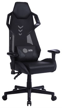 Кресло игровое Cactus CS-CHR-090BL цвет: черный, обивка: эко.кожа/сетка, крестовина: пластик черный - фото 17243
