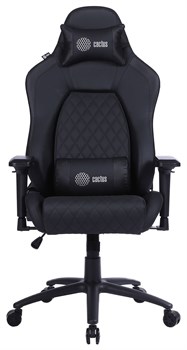 Кресло игровое Cactus CS-CHR-130 цвет: черный, обивка: эко.кожа, крестовина: металл, пластик черный - фото 17268