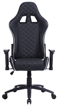 Кресло игровое Cactus CS-CHR-030BLS цвет: черно-серебристый, обивка: эко.кожа, крестовина: металл пластик черный - фото 17312