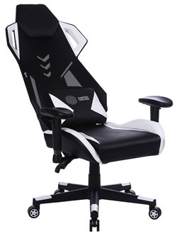 Кресло игровое Cactus CS-CHR-090BLW цвет: черно-белый, обивка: эко.кожа/сетка, крестовина: пластик черно-белый - фото 17333