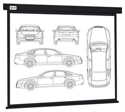 Экран Cactus Wallscreen CS-PSW-213X213-BK 1:1 настенно-потолочный белый, корпус черный (213x213 см.) - фото 17557