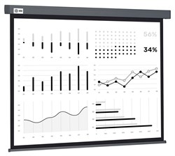 Экран Cactus Wallscreen CS-PSW-180X180-SG 1:1 настенно-потолочный белый, корпус серый (180x180 см.) - фото 17584