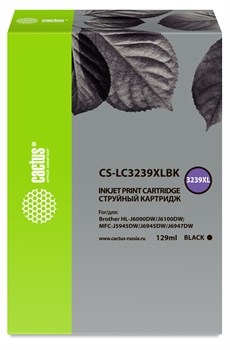 Струйный картридж Cactus CS-LC3239XLBK (LC3239XLBK) черный для Brother HL-J6000DW, J6100DW (129 мл) - фото 17730