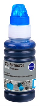 Чернила Cactus CS-EPT06C24 №112 голубой для Epson L6550, 6570, 11160, 15150, 15160 (70 мл) - фото 17843