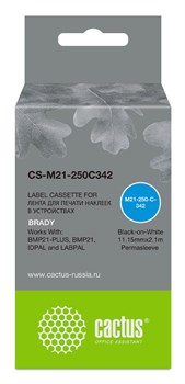 Картридж ленточный Cactus CS-M21-250C342 черный для Brady BMP21-PLUS, BMP21, BMP21-LAB - фото 19743