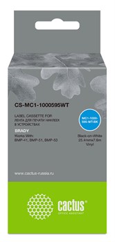 Картридж ленточный Cactus CS-MC1-1000595WT черный для Brady BMP-41, BMP-51, BMP-53-PC-Linked - фото 19745