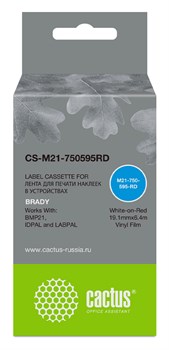 Картридж ленточный Cactus CS-M21-750595RD белый для Brady BMP21-PLUS, BMP21-LAB - фото 19747