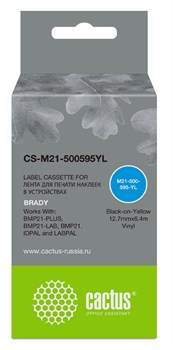 Картридж ленточный Cactus CS-M21-500595YL черный для Brady BMP21-PLUS, BMP21-LAB - фото 19750