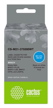 Картридж ленточный Cactus CS-M21-375595WT черный для Brady BMP21-PLUS, BMP21-LAB - фото 19754