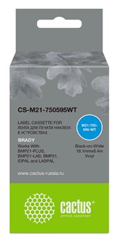 Картридж ленточный Cactus CS-M21-750595WT черный для Brady BMP21-PLUS, BMP21-LAB - фото 19758