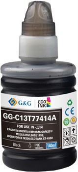 Чернила G&G GG-C13T77414A черный для Epson M100, 105, 200, 205 (140 мл.) - фото 19805