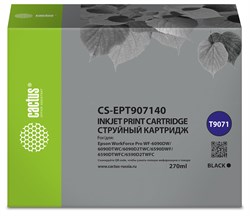 Струйный картридж Cactus CS-EPT907140 (T9071) черный для Epson WorkForce WF-6090DW, WF-6590DWF Pro (270 мл) - фото 19944