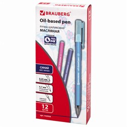 Ручка шариковая масляная Brauberg "Fuity Pastel", синяя, soft-touch, узел 0,7 мм, линия письма 0,35 мм - фото 20102