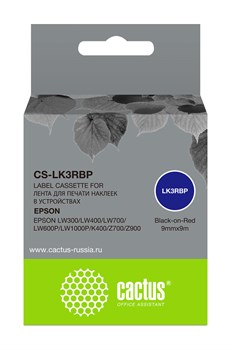 Картридж ленточный Cactus CS-LK3RBP черный для Epson LW300, LW400, LW700, LW600P, LW1000P, K400, Z700, Z900 - фото 20225