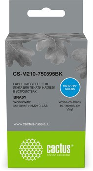 Картридж ленточный Cactus CS-M210-750595BK (M210-750-595-BK) для Brady M210, M211, M210-LAB - фото 21612