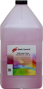 Тонер Static Control OKIUNIV3-1KG-M пурпурный флакон для принтера Oki C3300N, 5500 (1'000 гр.) - фото 23105