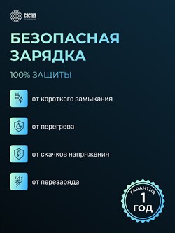 Мобильный аккумулятор Cactus CS-PBFSDA-20000 20000mAh 4.5A USB-A/2xUSB-C черный - фото 24940