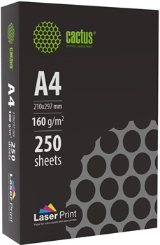 Бумага Cactus CS-LPA4160250 A4/160г/м2/250л./белый CIE170% для лазерной печати - фото 25248