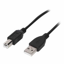 Кабель USB 2.0 AM-BM, 3 м, SONNEN Premium, медь, для периферии, экранированный, черный - фото 25267