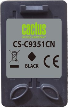 Струйный картридж Cactus CS-C9351N №21 черный (20мл) для HP D1468, D1520, D1420, D1560, D1530, D1341, D1320, D1312, D1455, D2330, D2430, D1430, D2460, D2445, D1360, D1460, D1415, D1568, D2345, D1445, D2320, D1330;OfficeJet J3635, J3625, J3608, J3640, 4315 - фото 25349