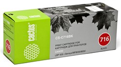 Лазерный картридж Cactus CS-C716BK (Cartridge 716) черный для Canon LBP 5050 i-Sensys, 5050n i-Sensys; MF8030 i-Sensys, 8030cn i-Sensys, 8040 i-Sensys, 8040cn i-Sensys, 8050 i-Sensys, 8050cn i-Sensys, 8080 i-Sensys, 8080cw i-Sensys (2'300 стр.) - фото 8363