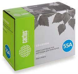 Лазерный картридж Cactus CS-CE255A (HP 55A) черный для HP LaserJet M521 500, M521dn (A8P79A), M521dw (A8P80A), M525, M525c, M525dn, M525f, P3010, P3015, P3015d, P3015dn, P3015n, P3015x (6'000 стр.) - фото 8551